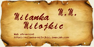 Milanka Milojkić vizit kartica